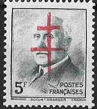 LIBERATION....RRR..BRETAGNE "Treich-Breiz...5f**vert.."CROIX SEULE".signé Mayer