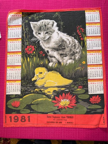Torchon ancien calendrier 1981