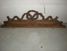 Ancien fronton en chene ornement en bois sculpté décor noeuds meuble miroir déco