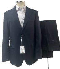 Vêtement Homme Sur Mesure 100% LIN En Italie Bleu Foncé D6 46 48 50 52 54 56 58