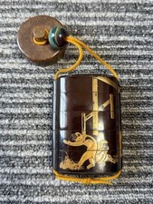 Inro Gold Maki-e Monkey Horse