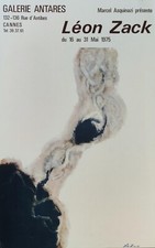 Leon ZACK - affiche originale - Exposition Cannes 1975 Galerie Antaires