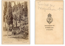 Pike, Saint Hélène, tombeau de Napoléon Vintage albumen print CDV.