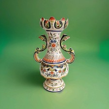 vase quimper signé A .breton decor type rouen