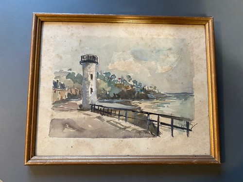 Tableau ancienne aquarelle - tableau,