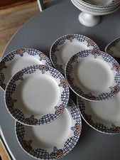 6 ASSIETTES PLATES ART DECO ST AMAND modèle n°6576