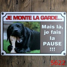 PLAQUE  EN ÉTAIN CHIEN  30X20