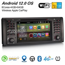 8-Core Android 14 Autoradio BMW 5 Séries E39 M5 DAB+ Navi CarPlay 64Go WiFi+ 4G
