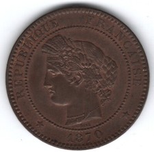 10 Centimes CÉRÈS 1870 A Paris TTB