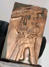 Ancien Tampon Matrice cuivre Imprimerie Catalogue Longue-vue Nom Pillard réf 15