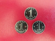 1 centime epi 1991 BE, 1993 et