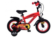 12 Vélo D'Enfant Rouge 3-4, 5 Ans Disney Cars Vélo Avec Roues D'Appui Auto