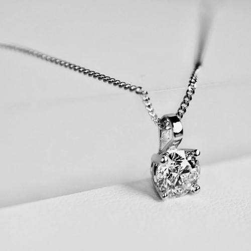 Pendentif diamant solitaire - pendentif,