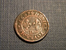 HENRI IV..DENIER TOURNOIS 1607
