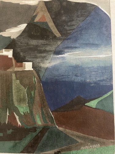 Peinture 1950 paysage - peinture,