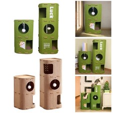 Niche pour chat, cabane fermée, cachette douillette en feutre, arbre à chat