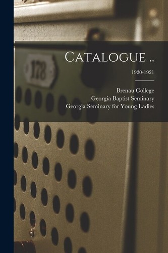 Catalogue 1920 1921 - catalogue,