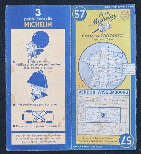 Carte michelin verdun - carte, 57
