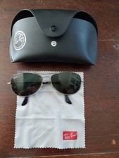 RAY-BAN VINTAGE AVIATEUR COCKPIT EN BON ETAT AVEC UN ETUI ET CHIFFON ARGENTE 