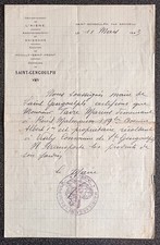 Certificat municipal transport aliments Guerre 1939 1940