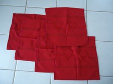 HOUSSES COUSSINS COTON BRODERIE COEURS MAISON COLOREE