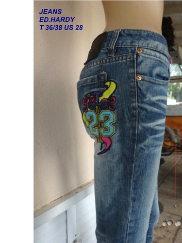 Jeans bleu original brode - bleu, de