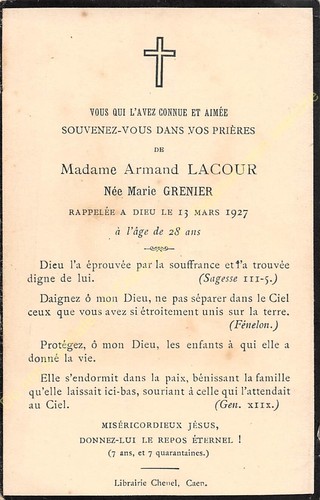 Généalogie avis décès - de,