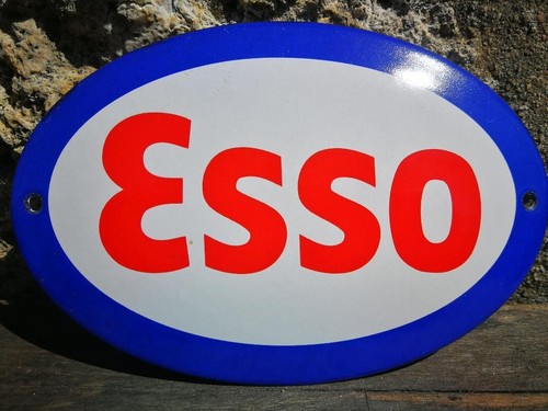 Plaque émaillée esso - plaque, enamel