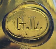 Bouteille ancienne verre Soufflé Cachet G.L.