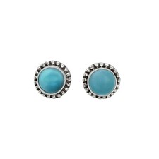Boucles d'Oreilles Larimar Boho en Argent 925 Pierres Bleues - 81stgeneration