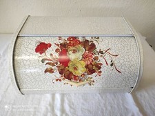 Ancienne Huche à pain de table en métal 38 x 25,5 cm par 17,5 cm de haut