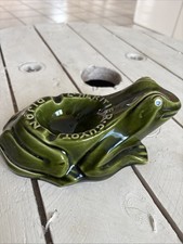 CENDRIER PUBLICITAIRE ANCIEN  GRENOUILLE L’HÉRITIER GUYOT DIJON CERAMIQUE VERNIS