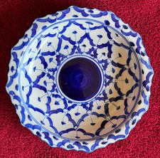 COUPELLE BLANC-BLEU/ CERAMIQUE/ XX SIECLE