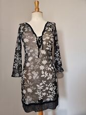 LIU JO : ROBE TRANSPARENTE MESH RESILLE IMPRIMÉE DRESS KLEID