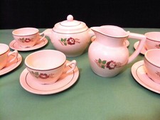 LONGWY Service à café vintage années 50 - céramique faïence émaux 