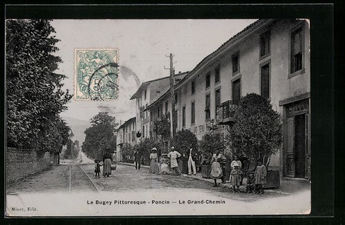 Cpa poncin grand chemin - cpa,