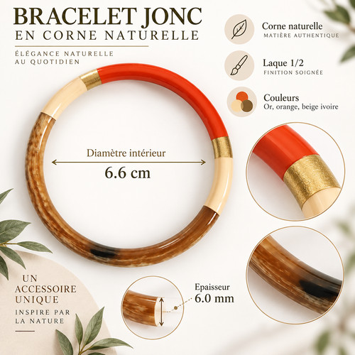 Bracelet jonc corne naturelle