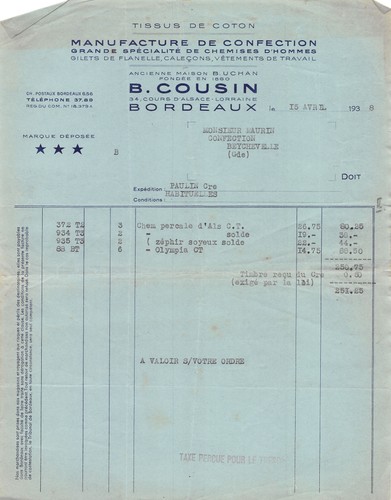 1938 tissus coton - de,