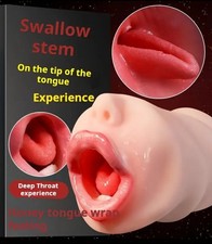 Masturbateur Homme Bouche Silicone Langue Gorge Profonde Fellation Sextoys Sexe