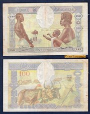 Madagascar 100 Francs 1937 TB + E.581 089 Banque de Madagascar