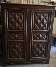 Armoire 19e siècle pointe de diamant chêne massif