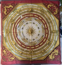 Foulard Hermès Paris “Dies et Hore” – Carré 90 en Soie – Françoise Faconnet