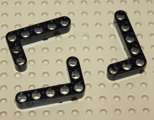 Lego technic black liftarm 3x5 - black,