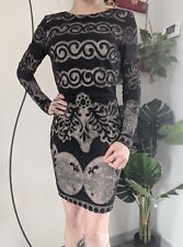 Robe baroque arabesque imprimé noire & beige _ Boohoo_Taille S