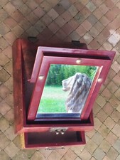 Coffret en Bois Laqué avec Miroir Psyché et Tiroir . ancien Asie 