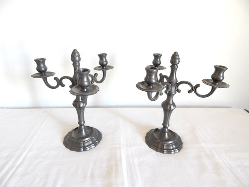 Paire anciens bougeoirs - paire,