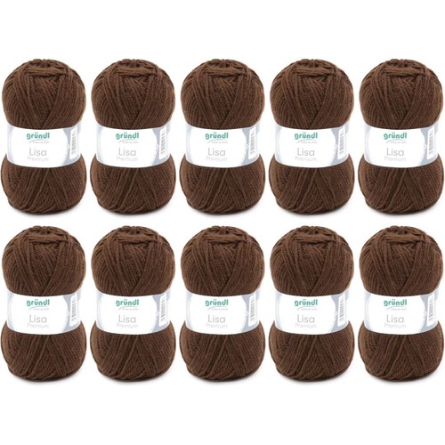 Pelotes laine chocolat - 10,