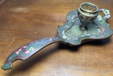 Bougeoir Bronze Cloisonné Napoléon III 