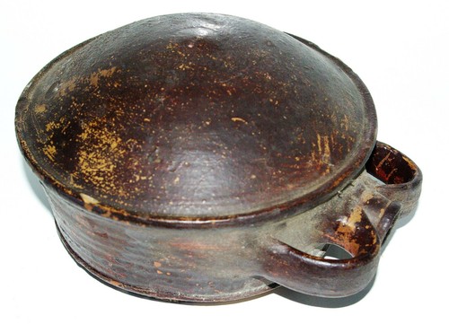 Ancienne gourde crapaud grès - crapaud,
