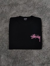 T-shirt Stüssy Noir Rose Taille M Trés Bon État